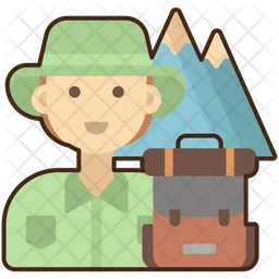 Hiker Male  Icon