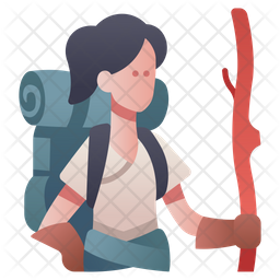 Hiker Woman Icon