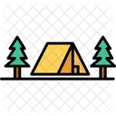 Hiking Tree Camp Icon