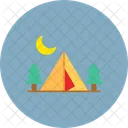 Hiking Tree Camp Icon