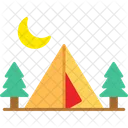 Hiking Tree Camp Icon