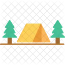 Hiking Tree Camp Icon