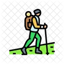 Hiking Backpack Walking Icon