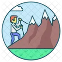 Mountain Climbing Exploring Adventure Icon