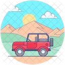 Hiking Jeep Automobile Car Icon