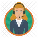 Callcenter Madchen Agentin Symbol