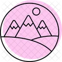 Hill Station Color Shadow Thinline Icon Icon