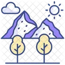 Hills Nature Landscape Icon