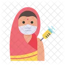 Hindu Woman Vaccine  Icon