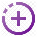 Kreis Halbpunkt Hinzufugen Symbol