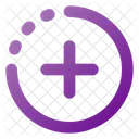 Kreis Halbpunkt Hinzufugen Symbol