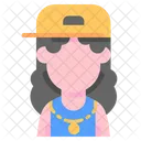 Hip Hop User Woman Icon