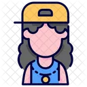 Hip Hop User Woman Icon
