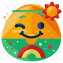 Hippie Emoji Face Icon
