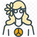 Hippie Frau Avatar Symbol