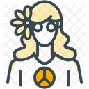 Hippie Woman Avatar Icon