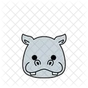Hippo Emoji Face Icon