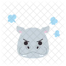 Hippopotame en colère Emoji Icône