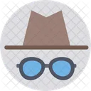 Hipster Sunglasses Hat Icon