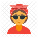 Cool Female Hipster Icon