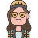 Hipster Girl  Icon