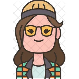 Hipster Girl  Icon