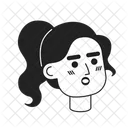 Hispanic ethnicity young woman surprised  Icon