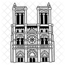 Half Tone Notre Dame De Paris Illustration Historic Cathedral Paris Landmark Icon