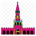 Vibrant Kremlin Illustration Historic Fortress Moscow Landmark Icon