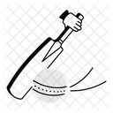 Cricket Shot Hitting Ball Cricket Inning Icon