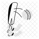 Cricket Shot Hitting Ball Cricket Bat Icon