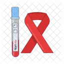 HIV DNA test results with ribbon cancer  Icon