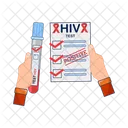 Hiv document with HIV DNA test results in hand  アイコン