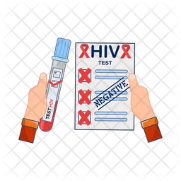 Hiv document with HIV DNA test results in hand  Icon