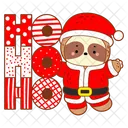Ho Ho Ho Santa Claus Red And White Icon