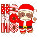 Ho Ho Ho Santa Claus Red And White Icon