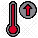 Hohe Temperatur Thermometer Auswirkungen Der Luftverschmutzung Icon