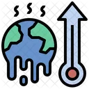 Klimawandel Globale Erwarmung Hohe Temperaturen Symbol