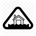Hochwasserwarnschild Symbol