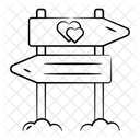 Hochzeitstafel Wegbeschreibung Schild Symbol