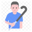 Sports Man Hockey Player Athlete Icon
