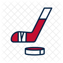 Hockey Stick And Puck  Icon