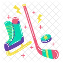 Hockey Stick Puck Icon