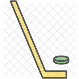 Hockeystick Icon - Download in Colored Outline Style