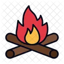 Hoguera Camping Madera Icono