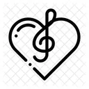 Violinschlussel Herz Icon