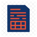Hoja De Calculo Datos Excel Icono