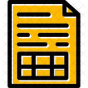Hoja De Calculo Datos Excel Icono