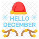 Hola Diciembre Invierno Icon