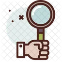 Hold Magnifying Glass Searching Research Icon